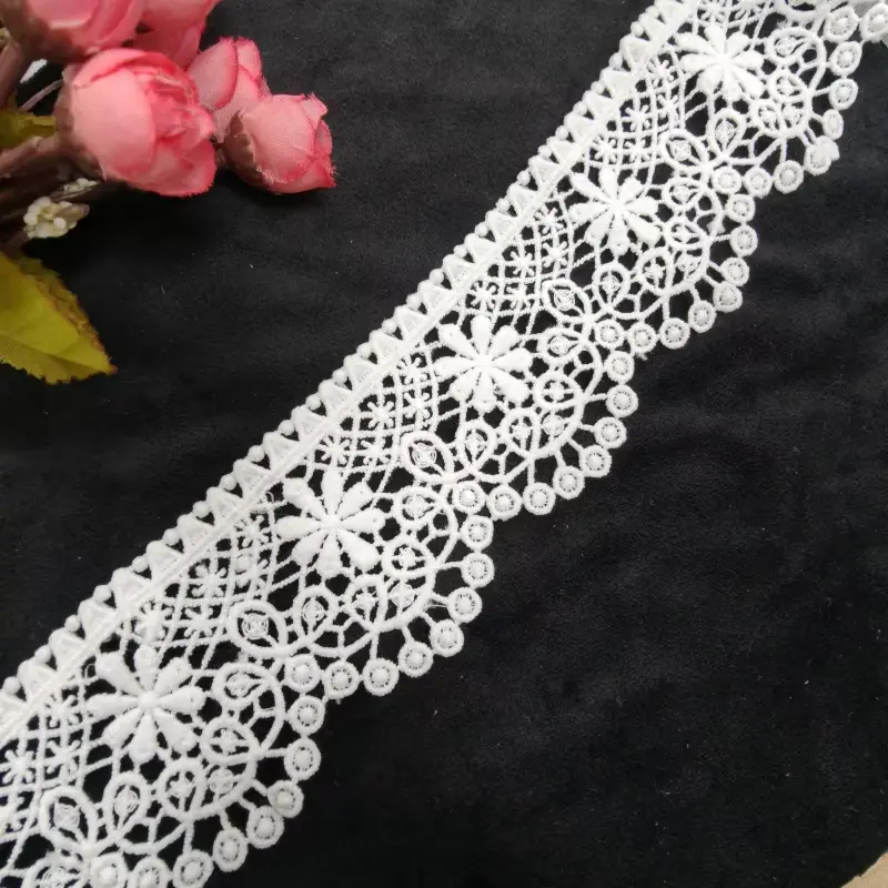 Customized White Milk Silk Embroidery Lace Vintage Chemical Lace For Wedding Dresses Shoes And Other Clothing Accessories