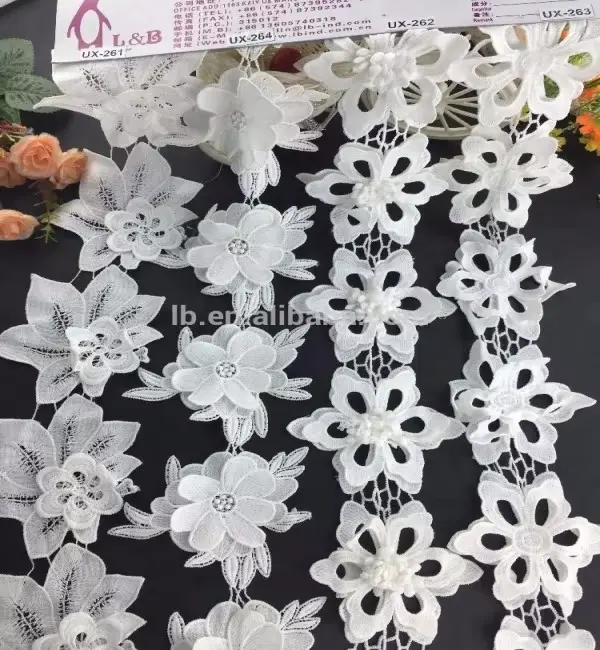 Customized White Milk Silk Embroidery Lace Vintage Chemical Lace For Wedding Dresses Shoes And Other Clothing Accessories