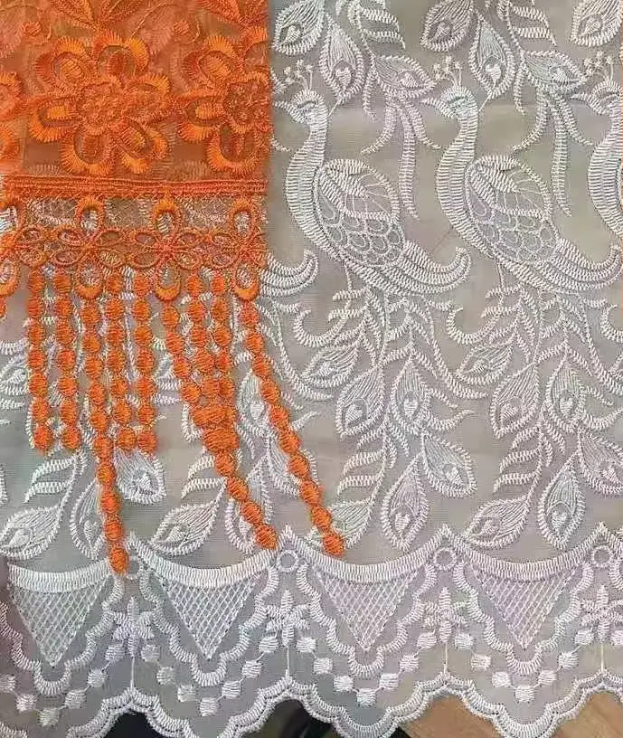 Wholesale Beautiful 3d Flower Beaded Cheap Textile Embroidery Fabric Swiss Voile Lace Trim 2021