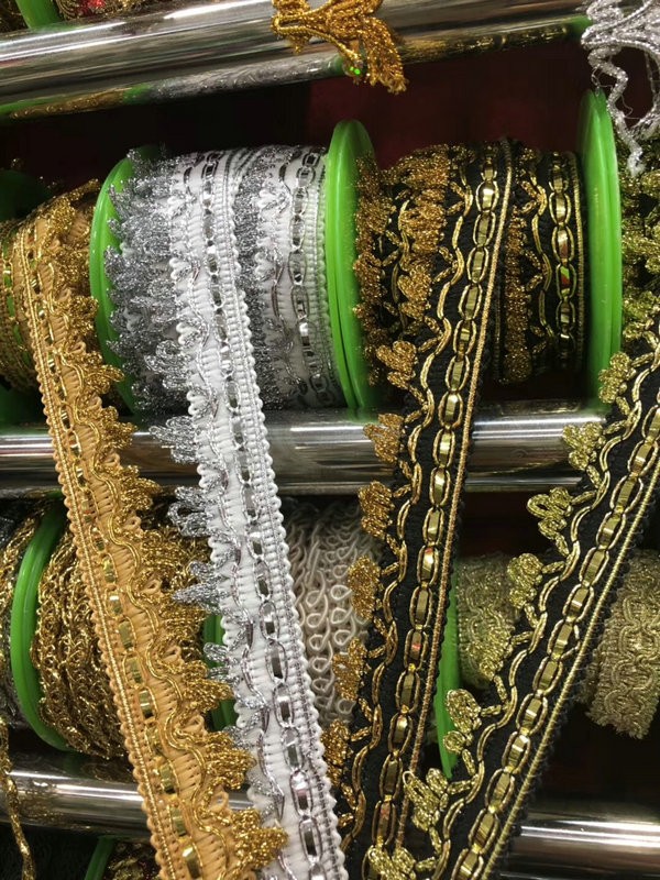 Clothing Accessories Gold and Silver Metallic Border Lace Trim Multicolor Sequin Gold Thread Metallic Lace Trim