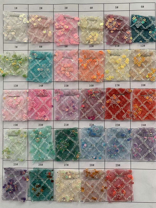 New Mesh Embroidery Bead Tube Embroidery African Fabric Lace